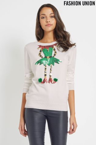 Fashion Union Novelty Elf Jumper